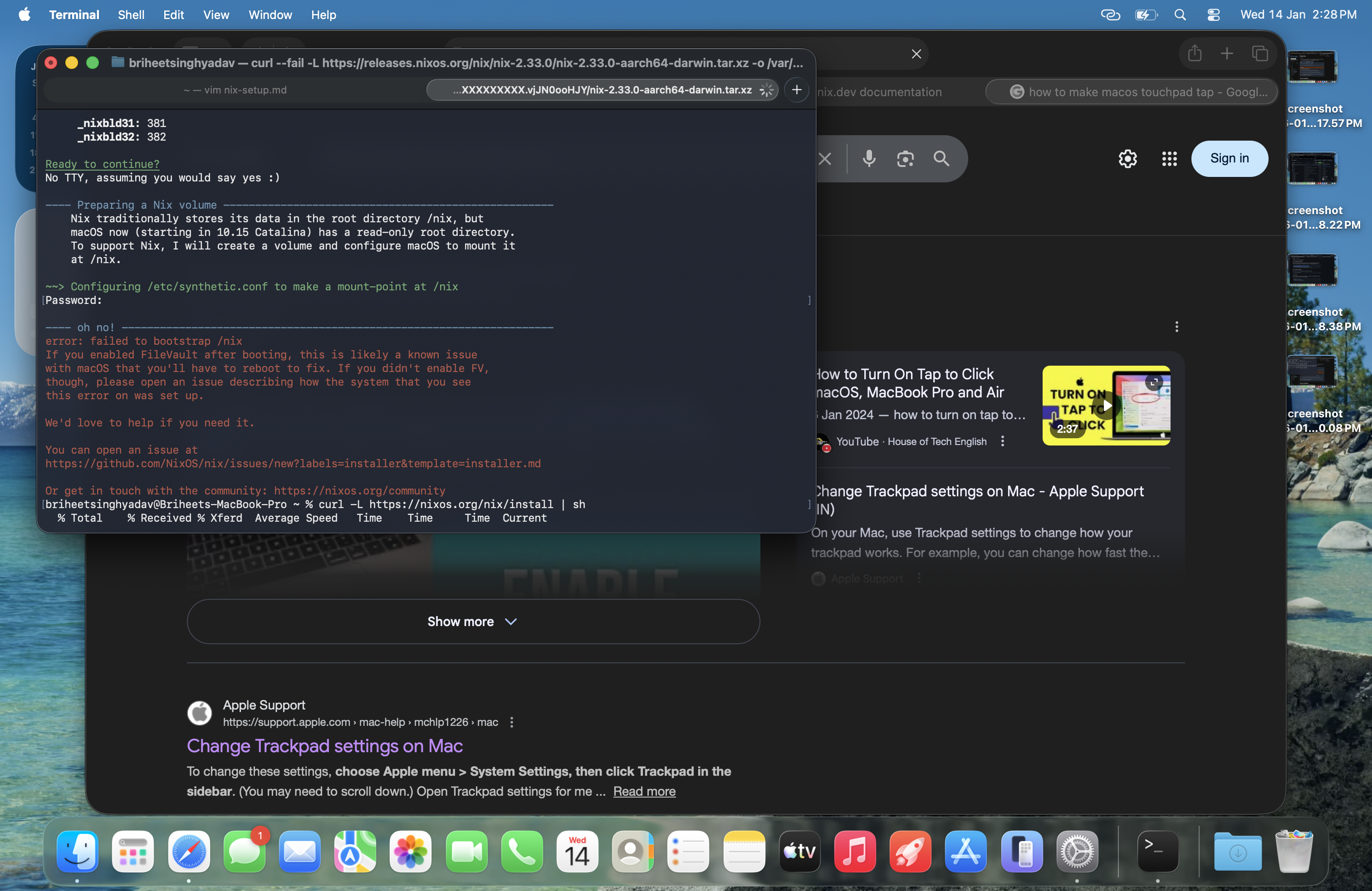 Nix-install Issue